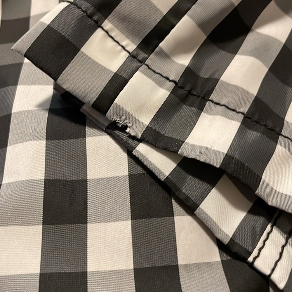 Laundry by Shelli Segal Black & White Gingham Check Plaid Belted Trench Coat - Picture 16 of 16